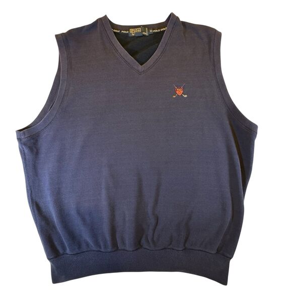 Polo Golf Ralph Lauren Sweater Vest Mens XL Pullover Golf Crest Cotton Blend - Picture 5 of 11